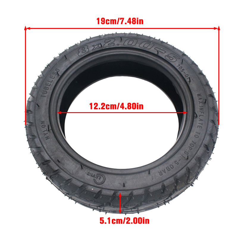 8x2.00-5 Wheel Tubeless Tyre 2 - огляд і ціна Scooter Tire