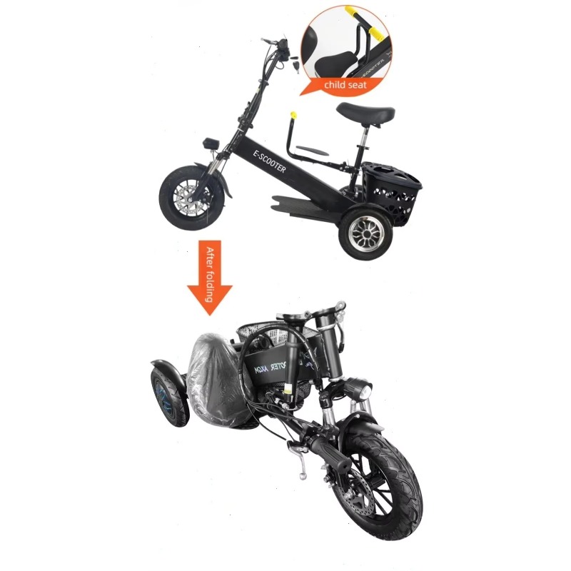【2026】3 Wheel 2 Seats Folding  - огляд і ціна Electric Scooter 500W
