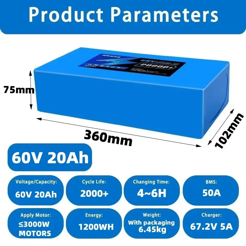  60V 20AH 30AH 21700 Lithium B - огляд і ціна 60V 30Ah 21700 Battery Pack