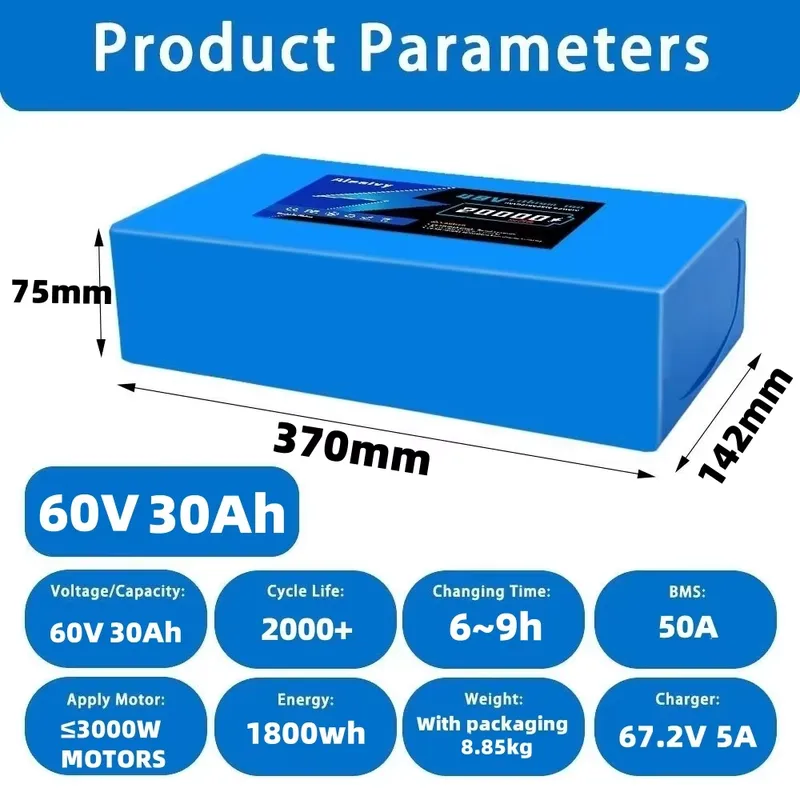  60V 20AH 30AH 21700 Lithium B - огляд і ціна 60V 30Ah 21700 Battery Pack